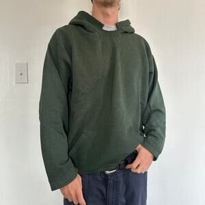Vintage 90s Basic Green Faded Blank Hoodie Sweatshirt